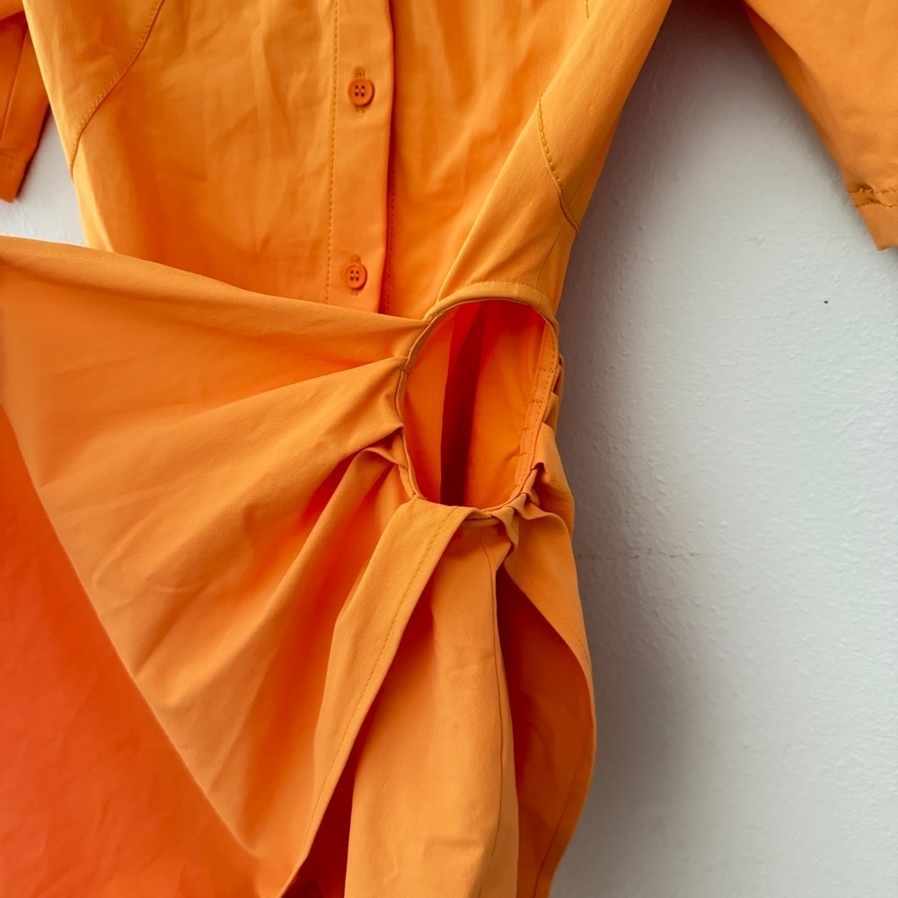 Jacquemus NWT Orange Le Raphia ‘La Robe Camisa’ Minidress SZ 34 - Picture 5 of 16